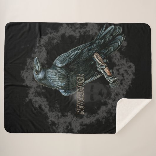 Nevermore - Edgar Allen Poe Sherpadecke (Vorderseite (Horizontal))