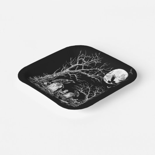 Nevermore Friedhof Pappteller (Gewinkelt)