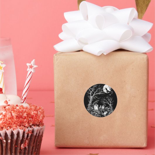 Nevermore Friedhof Runder Aufkleber (Party)