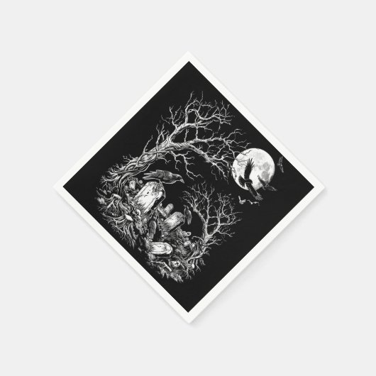 Nevermore Friedhof Serviette (Ecke)