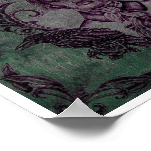 Nevermore in Grün Poster (Ecke)