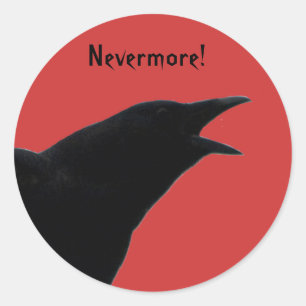 Nevermore Krähen-Silhouette Runder Aufkleber