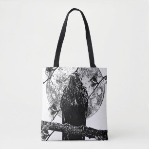 Nevermore Raven and the moon Tasche