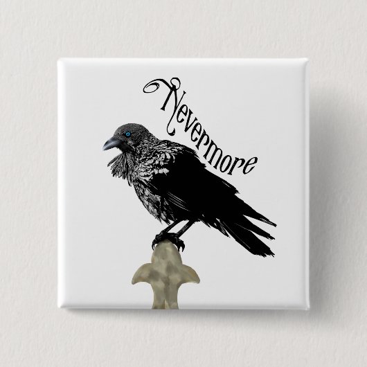 Nevermore Raven Button (Vorderseite)