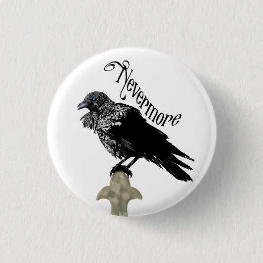 Nevermore Raven Button (Vorderseite)
