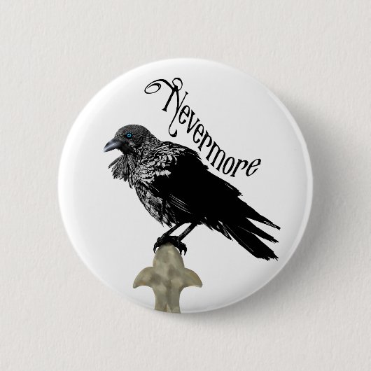 Nevermore Raven Button (Vorderseite)