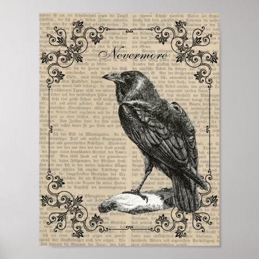 Nevermore, Raven, Edgar Allan Poster (Vorne)