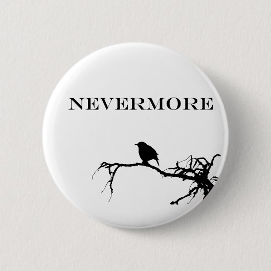 Nevermore Raven Gedicht Edgar Allan Pose Zitat Button (Vorderseite)