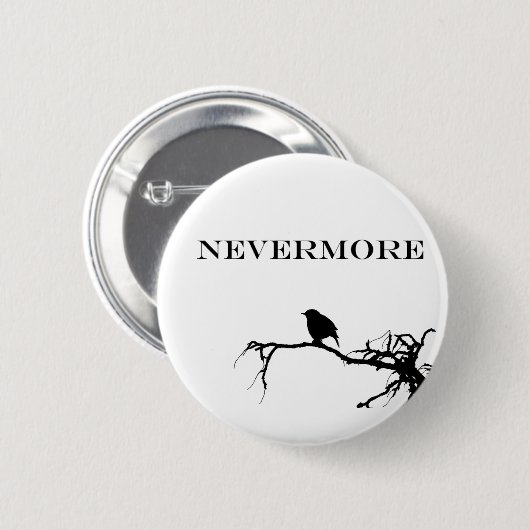 Nevermore Raven Gedicht Edgar Allan Pose Zitat Button (Vorne & Hinten)