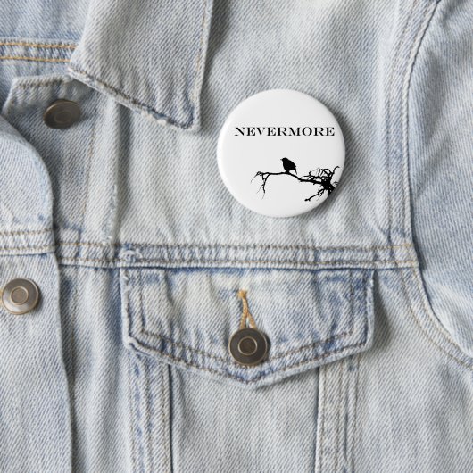Nevermore Raven Gedicht Edgar Allan Pose Zitat Button (Beispiel)