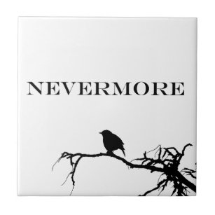 Nevermore Raven Gedicht Edgar Allan Pose Zitat Fliese