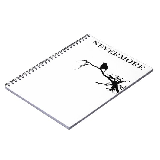 Nevermore Raven Gedicht Edgar Allan Pose Zitat Notizblock (Linke Seite)