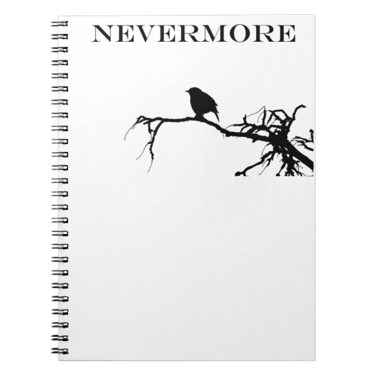 Nevermore Raven Gedicht Edgar Allan Pose Zitat Notizblock (Vorderseite)