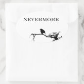 Nevermore Raven Gedicht Edgar Allan Pose Zitat Ovaler Aufkleber (Tasche)