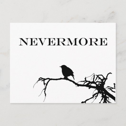 Nevermore Raven Gedicht Edgar Allan Pose Zitat Postkarte (Vorderseite)