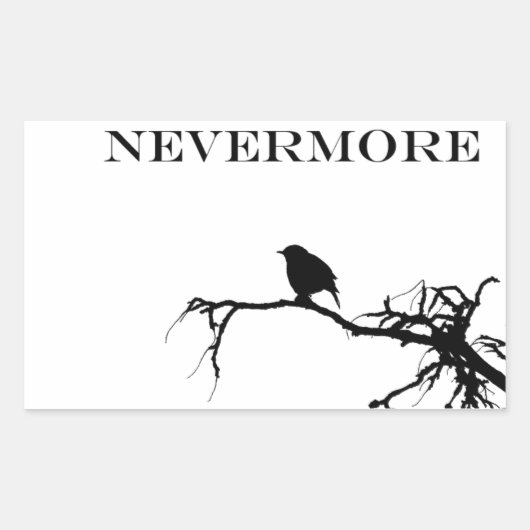 Nevermore Raven Gedicht Edgar Allan Pose Zitat Rechteckiger Aufkleber (Vorderseite)