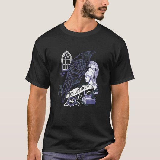 Nevermore Raven Gothic Poetbook Lover Poe T Shi T-Shirt (Vorderseite)