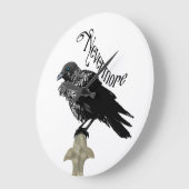 Nevermore Raven Große Wanduhr (Winkel)