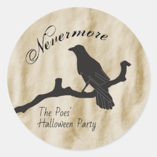 Nevermore, Raven Halloween Runder Aufkleber