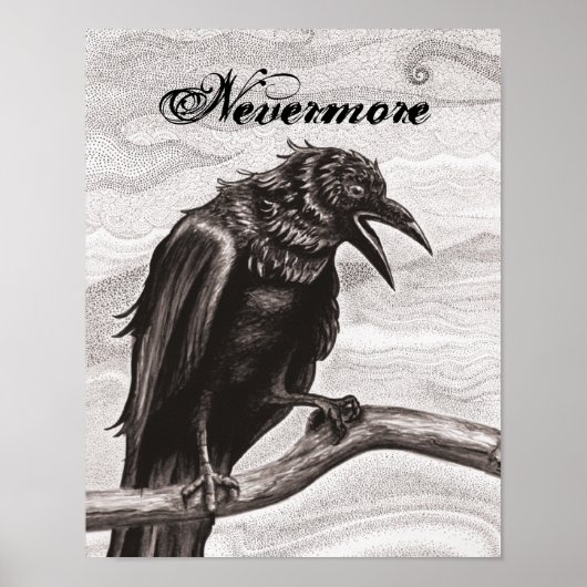Nevermore Raven im Nebelposter Poster (Vorne)