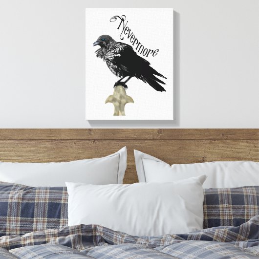 Nevermore Raven Leinwanddruck (Insitu (Schlafzimmer))