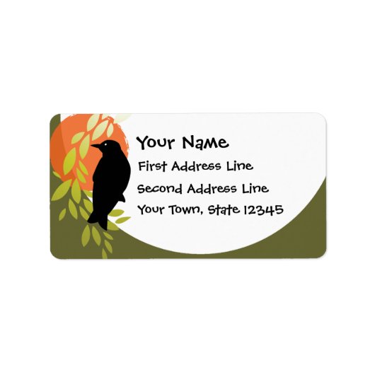 Nevermore - Raven & Moon von Poe Adressaufkleber (Vorne)