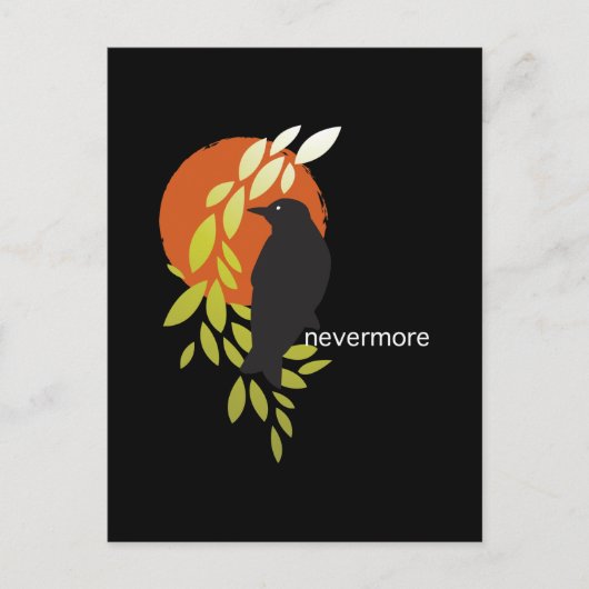 Nevermore - Raven & Moon von Poe Postkarte (Vorderseite)