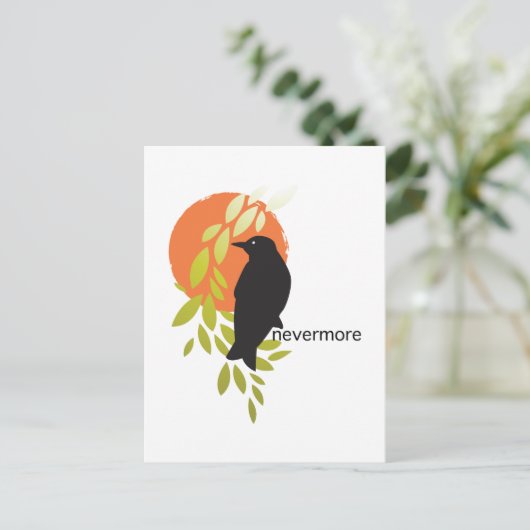 Nevermore - Raven & Moon von Poe Postkarte (Stehend Vorderseite)