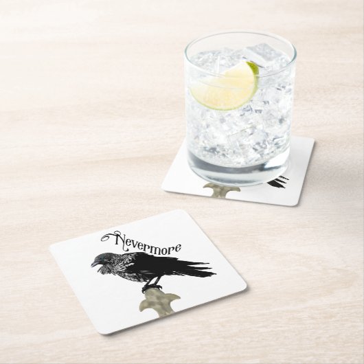 Nevermore Raven Rechteckiger Pappuntersetzer (Vor Ort)