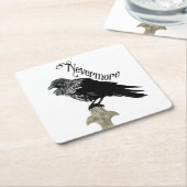 Nevermore Raven Rechteckiger Pappuntersetzer (angewinkelt)