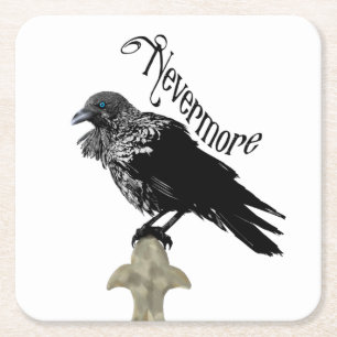Nevermore Raven Rechteckiger Pappuntersetzer