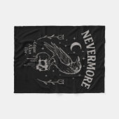 Nevermore Raven Skull Art, Gothic Edgar Allan Poe Fleecedecke (Vorderseite (Horizontal))