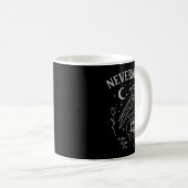 Nevermore Raven Skull Art, Gothic Edgar Allan Poe Kaffeetasse (VorderseiteRechts)