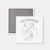 Nevermore Raven Skull Art, Gothic Edgar Allan Poe Magnet (Vorderseite/Rückseite)