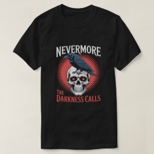 Nevermore Raven Skull Gothic Horror T-Shirt
