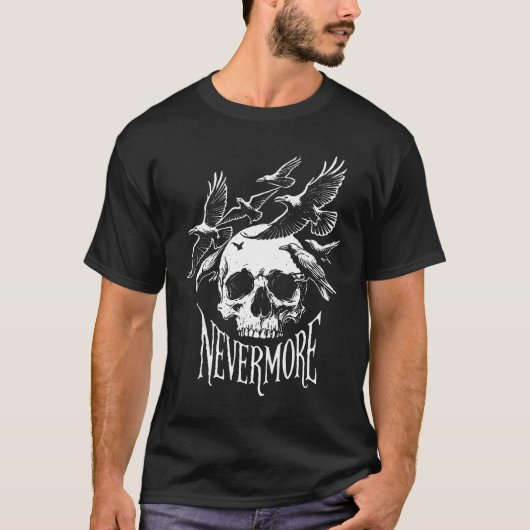 Nevermore Schädel und Ravens T-Shirt (Vorderseite)