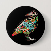 Nevermore Sugar Skull Raven Button (Vorderseite)