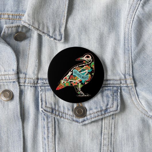 Nevermore Sugar Skull Raven Button (Beispiel)