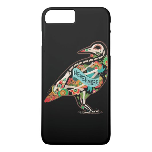 Nevermore Sugar Skull Raven Case-Mate iPhone Hülle (Rückseite)