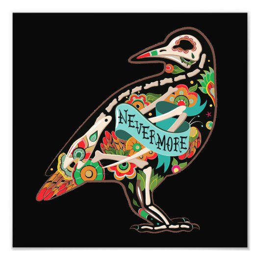 Nevermore Sugar Skull Raven Fotodruck (Vorne)