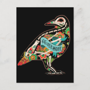 Nevermore Sugar Skull Raven Postcard Postkarte