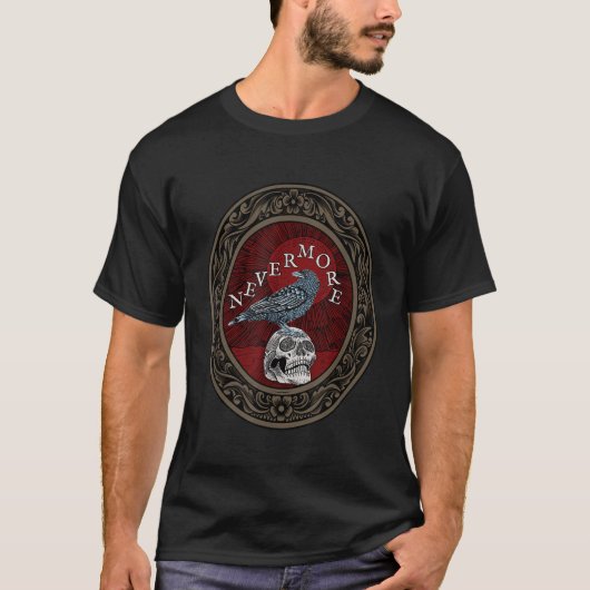 Nevermore The Raven Edgar Allan Poe Dark Academia T-Shirt (Vorderseite)
