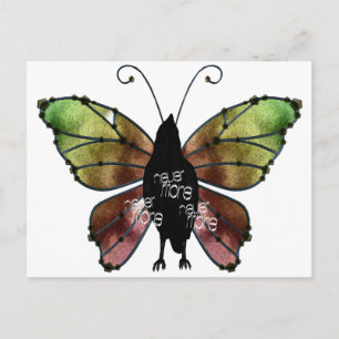 Nevermore x3 Butterfly Raven Postkarte
