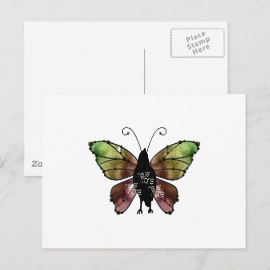 Nevermore x3 Butterfly Raven Postkarte (Vorne/Hinten)