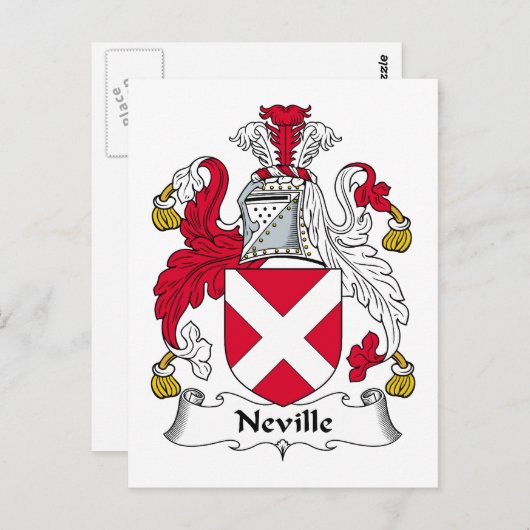Neville Familienwappen Postkarte (Vorne/Hinten)