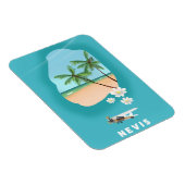 Nevis Caribbean island Illustrated map. Magnet (Rechte Seite)