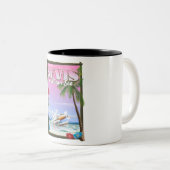 Nevis Holiday Poster. Zweifarbige Tasse (VorderseiteRechts)