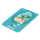 Nevis Karibik Insel Illustrierte Karte. Magnet (Linke Seite)