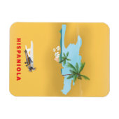 Nevis Karibik Insel Illustrierte Karte. Magnet (Horizontal)