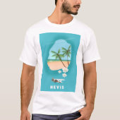 Nevis Karibik Insel Illustrierte Karte. T-Shirt (Vorderseite)
